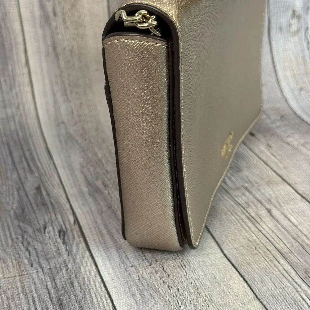 Kate Spade New York Purse Bag Women’s O/S Pale Gold Leather Shoulder